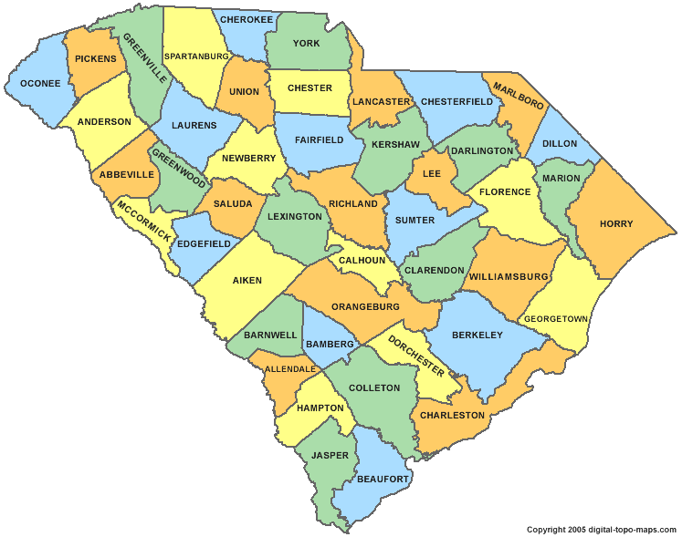 Map South Carolina